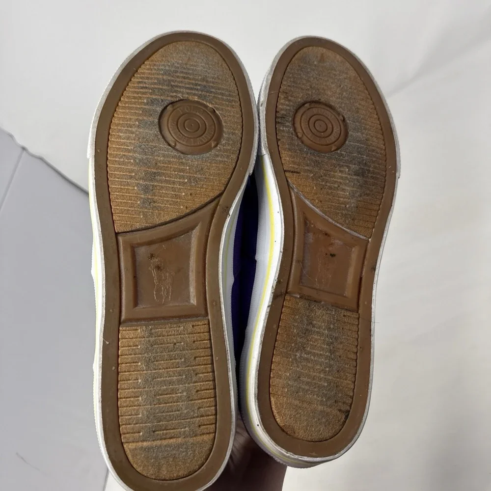 Men's Polo Ralph Lauren Purple Canvas Laceless Boat Shoes Size 13 D
